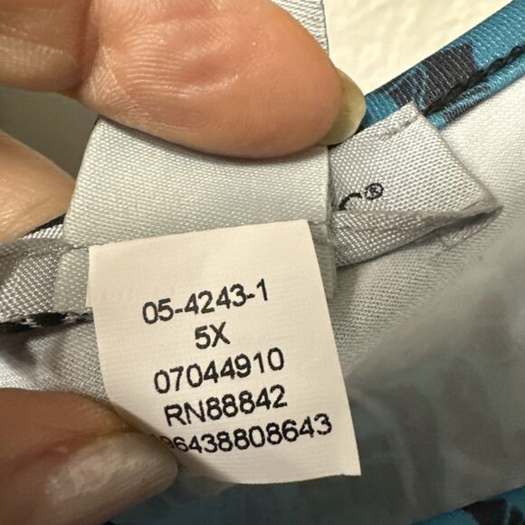 Catherines Midi Shift Dress 5X Tulip Slit Sleeve Ombré Embellishment Neck Boho - Picture 9 of 13